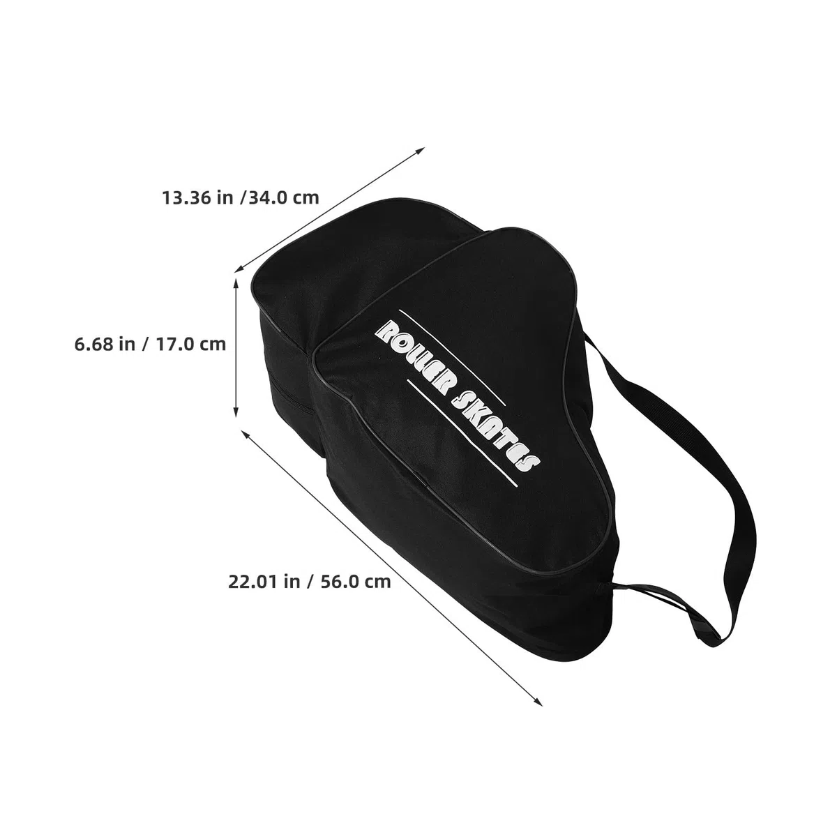 ORFOFE Borsa per Pattini a Rotelle 2 Pezzi Unisex Nera Tracolla Zaino Sportivo Traspirante per Pattini da Ghiaccio Ampia Capacità Scomparti per Accessori