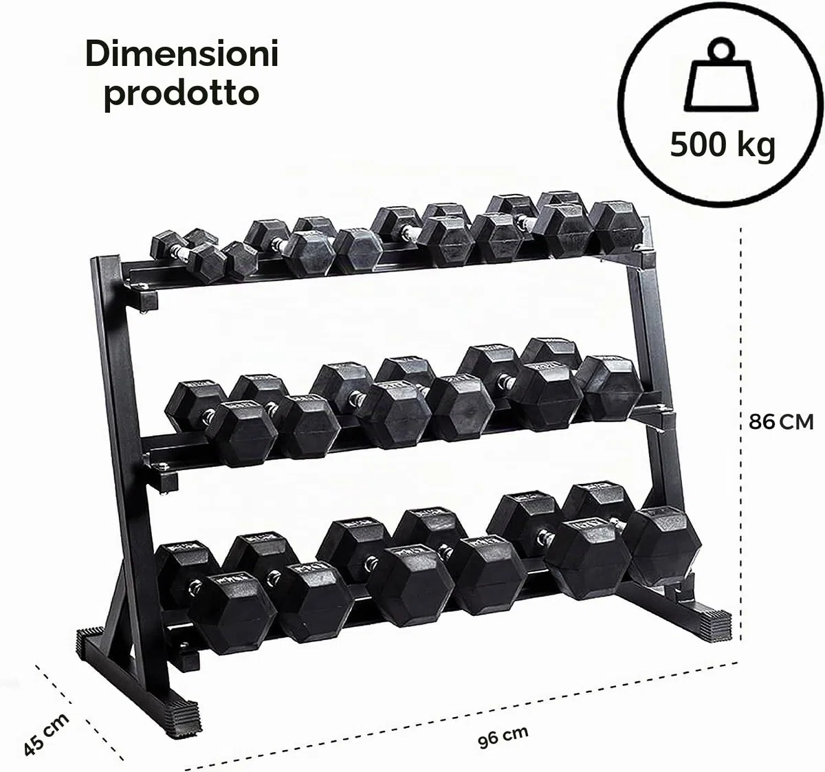 Zlinke Dumbell Rack Multilevel Weight Storage Organizer per Home Gym, peso rack per manubri, kettlebell, 1100LBS