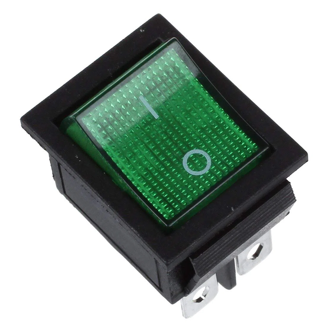 Interruttore AC - SODIAL(R) Luce verde 4 Pin DPST ON/OFF Interruttore a bilanciere 16A/250V 15A/125V AC