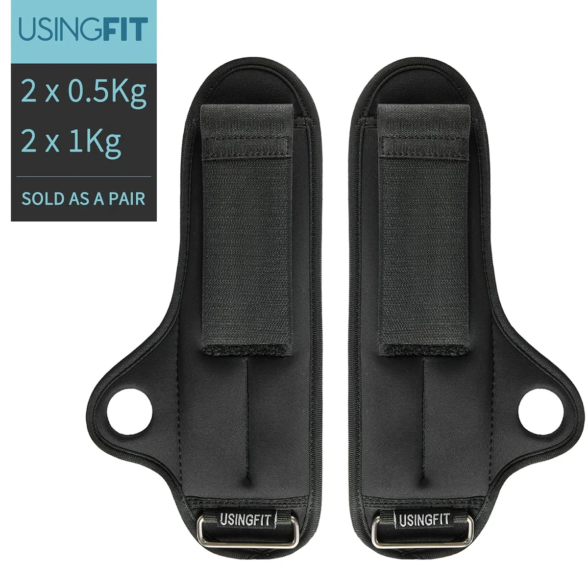 USINGFIT Polsiere Pesi Polsi Polso Braccia 2 * 0.5kg / 2 * 1kg Polsini Pesi Polsiera Polsiere Donna Wrist Weights Hand Peso Corsa Correre Palestra