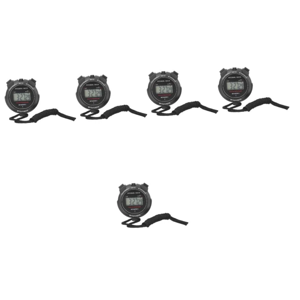 BESPORTBLE 5 Pz Cronografo Impermeabile Cronometri Per Lo Sport Cronometri Per Allenatori Cronometro Analogico Orologi Timer Silenzioso Kit Arbitro Automatico Allarme All'aperto Abs