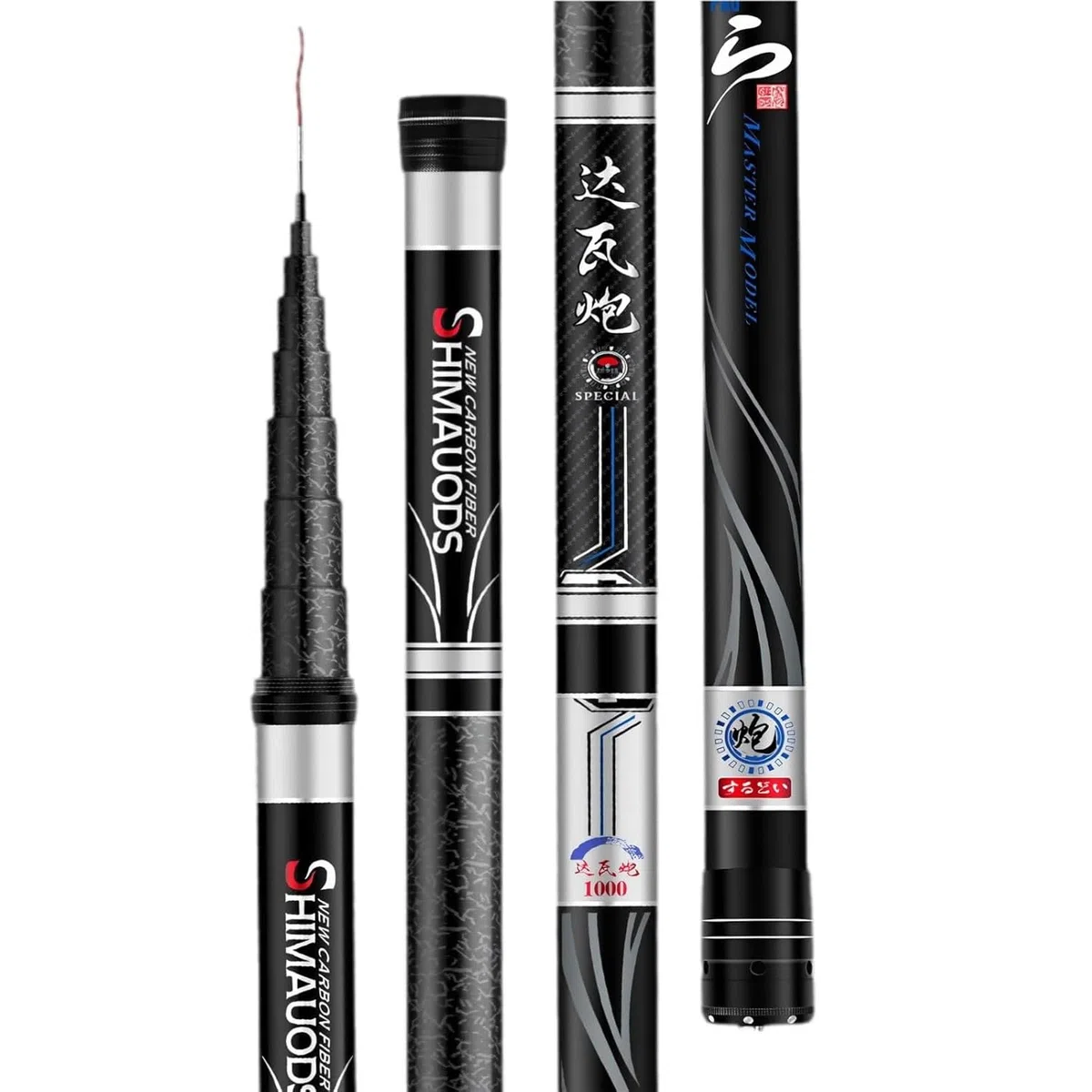 Canna da pesca telescopica in fibra di carbonio ultraleggera e super rigida, da 8 m a 18 m, canna da pesca in stile cinese, adatta per laghi, bacini artificiali, fiumi