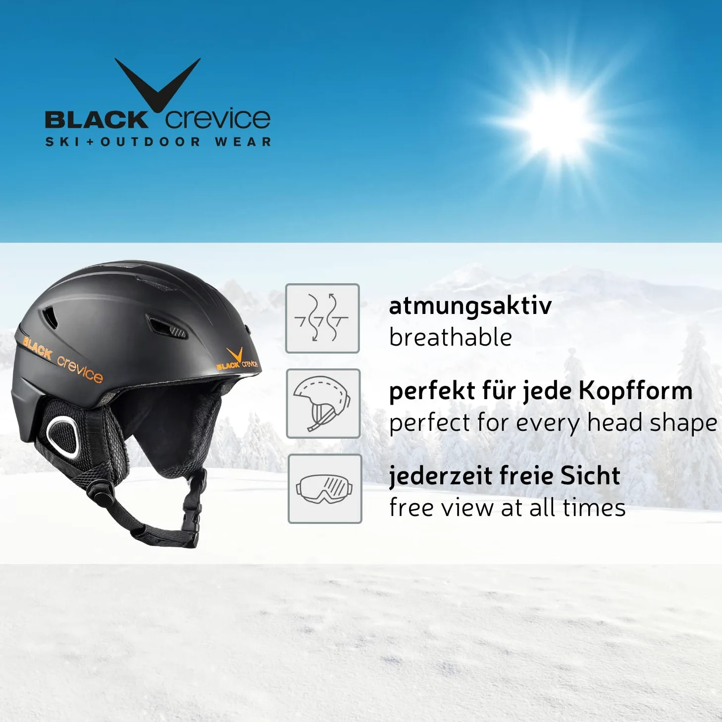 BLACK CREVICE Kitzbühel Casco da sci (Medium, Nero)