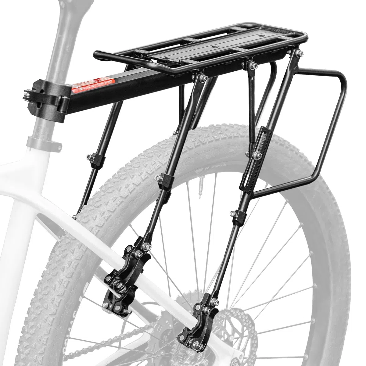 ROCKBROS Portapacchi Bici Lega di Alluminio, Portapacchi Bicicletta Posteriore Universle, Design a Sgancio Rapido, Supporto Regolabile per MTB, Carrier Rack con Riflettore, 24-29 Pollici