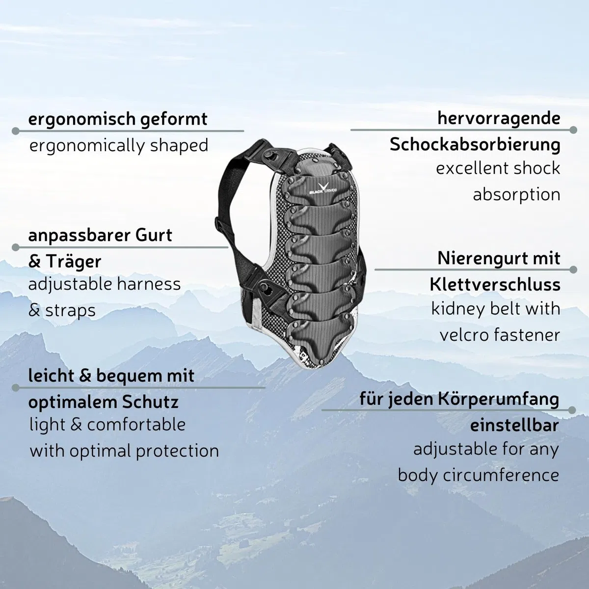 Black Crevice Crevice - Paraschiena per Bambini e Adulti Unisex Adulto
