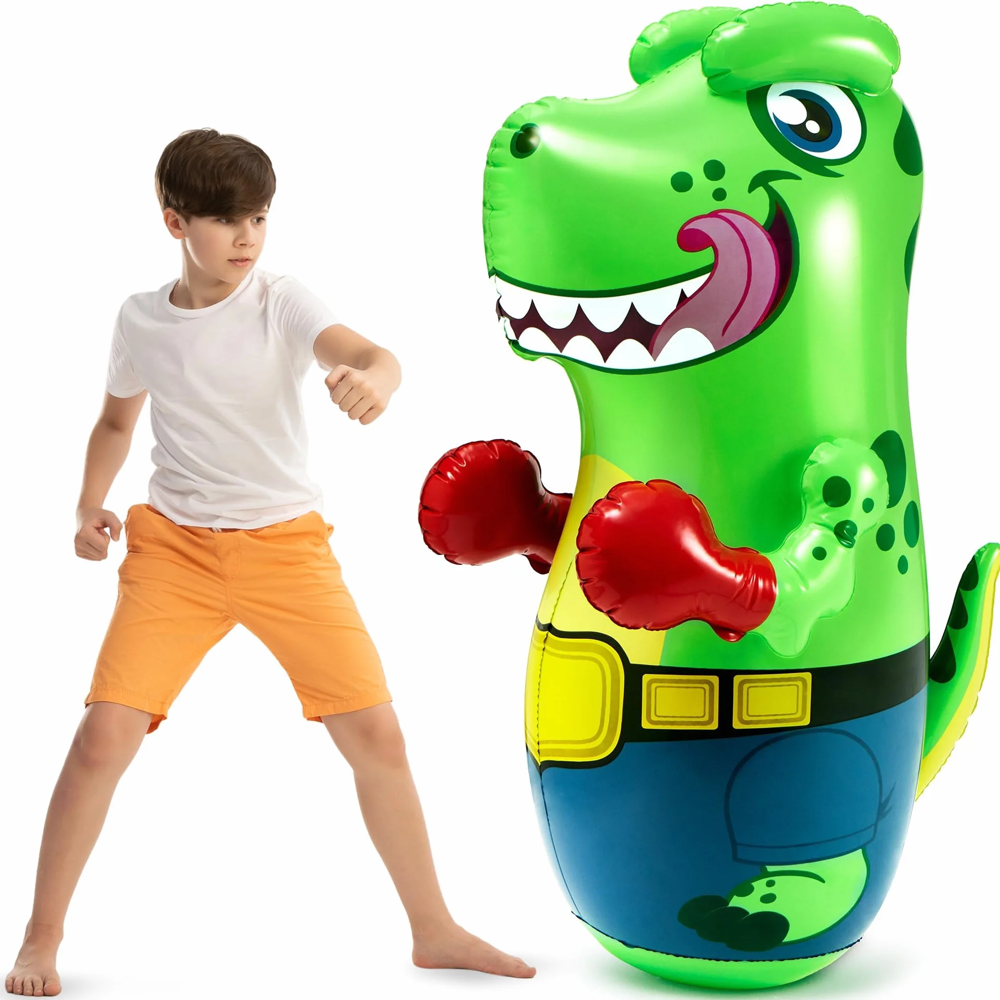 JOYIN Dinosauro T-Rex Gonfiabile Bopper 47 Pollici, Sacco da Boxe per Bambini con Azione di Rimbalzo, Sacco da Boxe Gonfiabile per Bambini