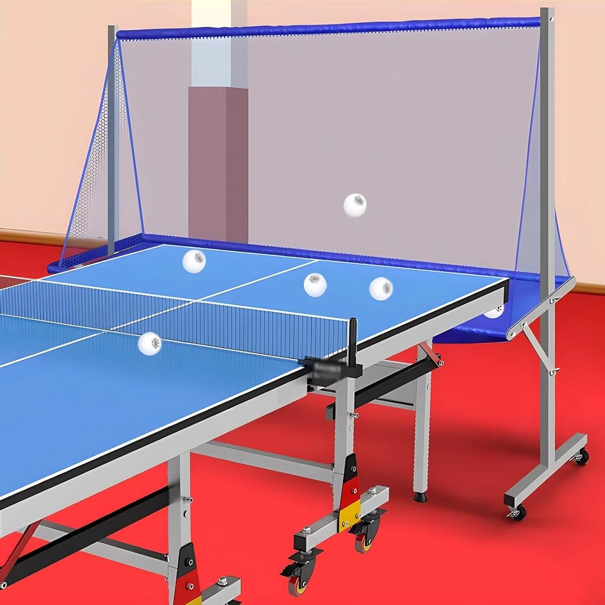 Rete di cattura per palline da ping pong per esercitazioni multi-palla, design a rotolamento per una facile conservazione, adatta a tavoli standard