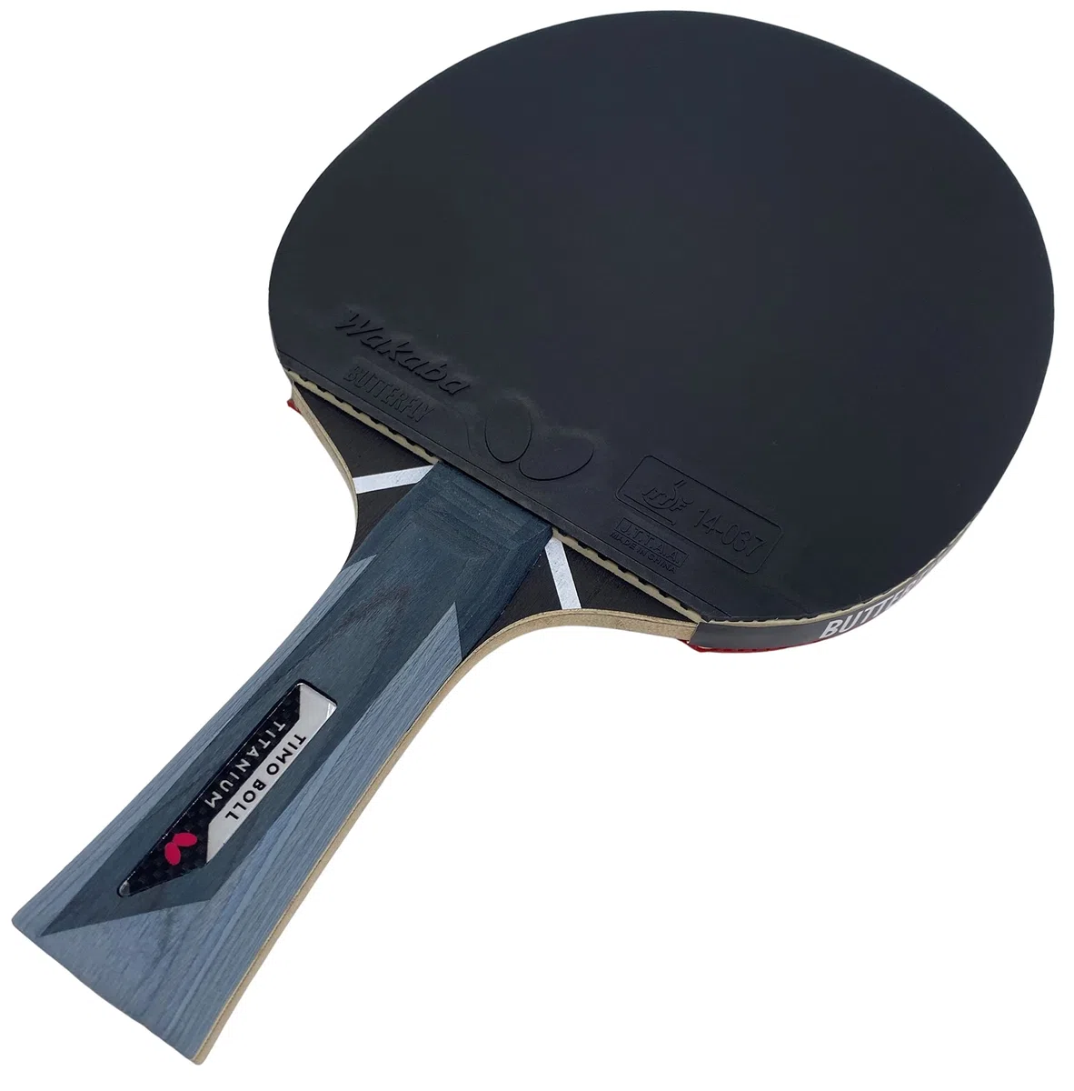 Butterfly Timo Boll Titanium - Racchetta da ping pong | rivestimento Wakaba certificato ITTF per competizione | spugna da 2,0 mm | giocatori professionali allenati
