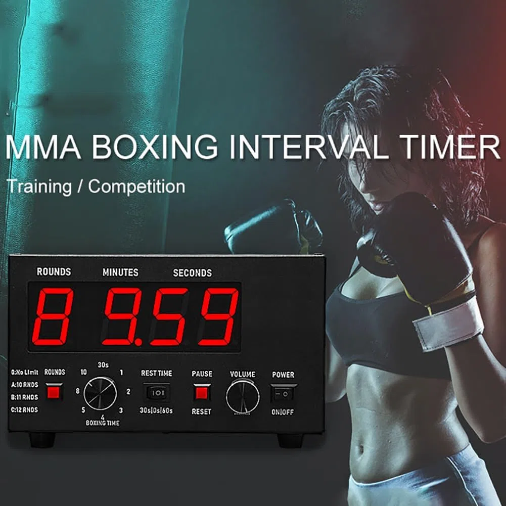 Timer a intervalli di boxe con display a LED, tempo regolabile, funzioni audio, timer tabellone segnapunti per Muay Thai, MMA e kickboxing