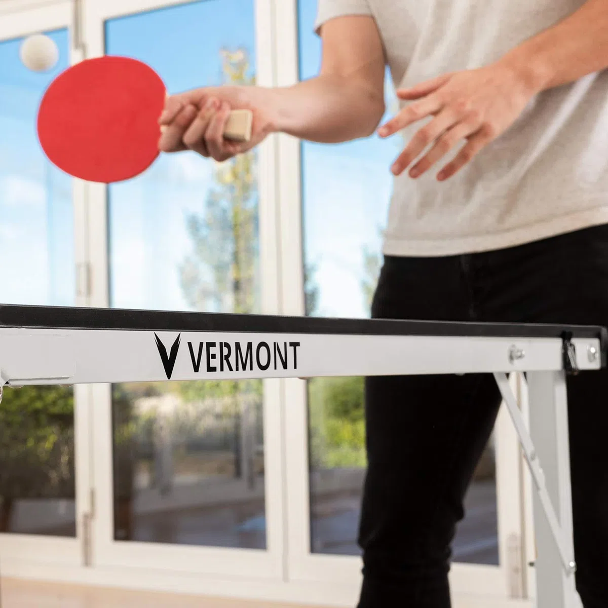 Vermont Mini Tavolo Da Tennis Pieghevole Per Spazi Interni Ed Esterni - Racchette E Palline Incluse - Professionale 1,8m