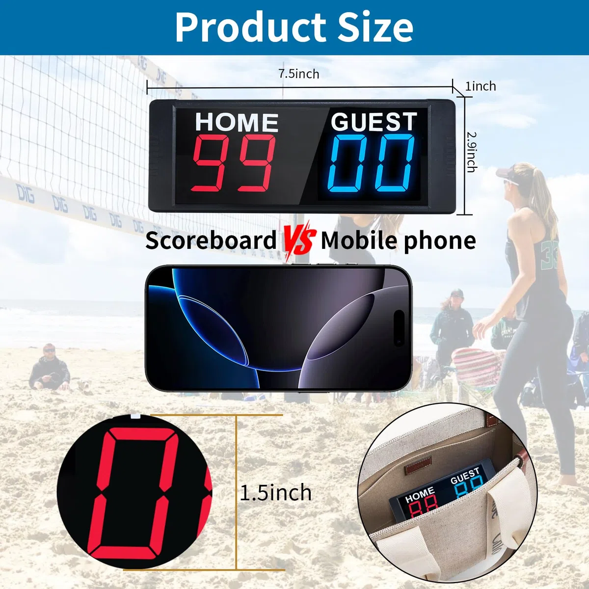 YZ LED Portatile elettronico tabellone Calcio, Tavolo da Tennis contatore, tabellone Tennis, tabellone Digitale, Cornhole tabellone, per la pallavolo, Basket, Badminton Indoor Outdoor