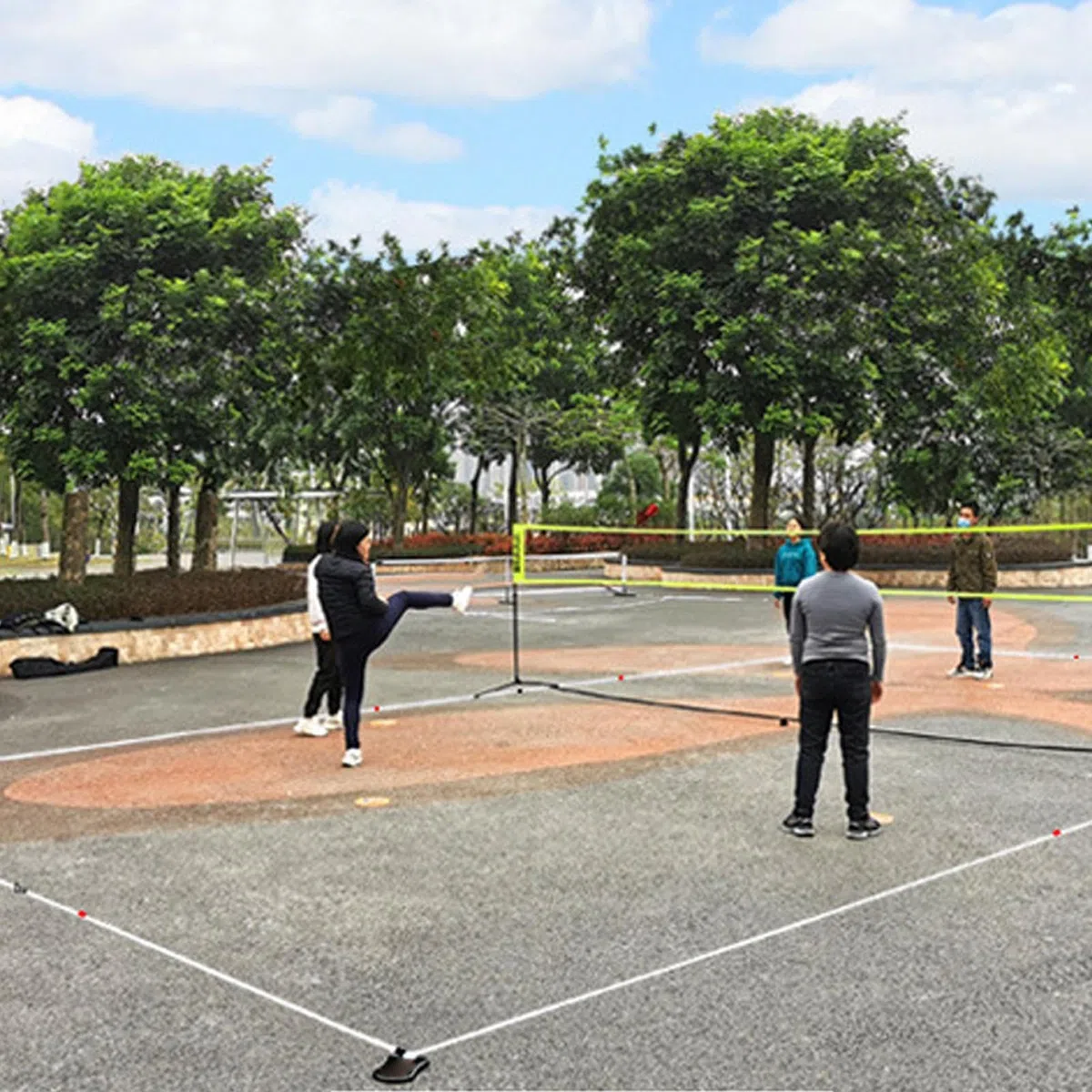 Linee Pickleball da Campo Chiare visibili stabili Portatili | Marcatori perimetrali Set linee di marcatura temporanee per pickleball all'aperto per ricreativo e pratica familiare