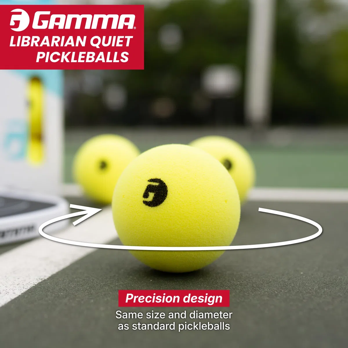 GAMMA Librarian - Palline in schiuma per allenamento Pickleball con vero salto su tutte le superfici, certificate USAP, silenziose, adatte per parchi e abitazioni, per interni ed esterni