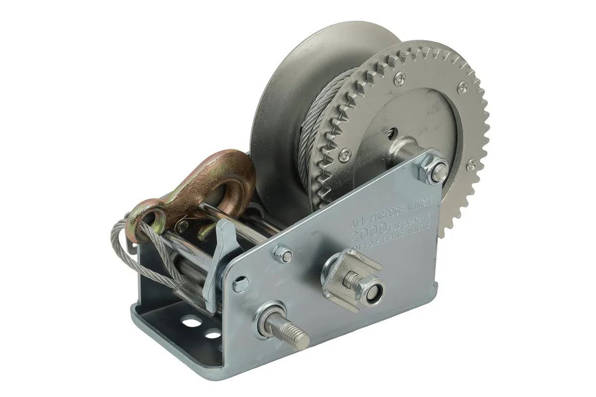 Knott Argano Manuale a Fune da 900 kg per Rimorchio, Verricello con Cavo d'Acciaio e Gancio per Carico Barche, Quad e Attrezzature, Modello 6X0017.008