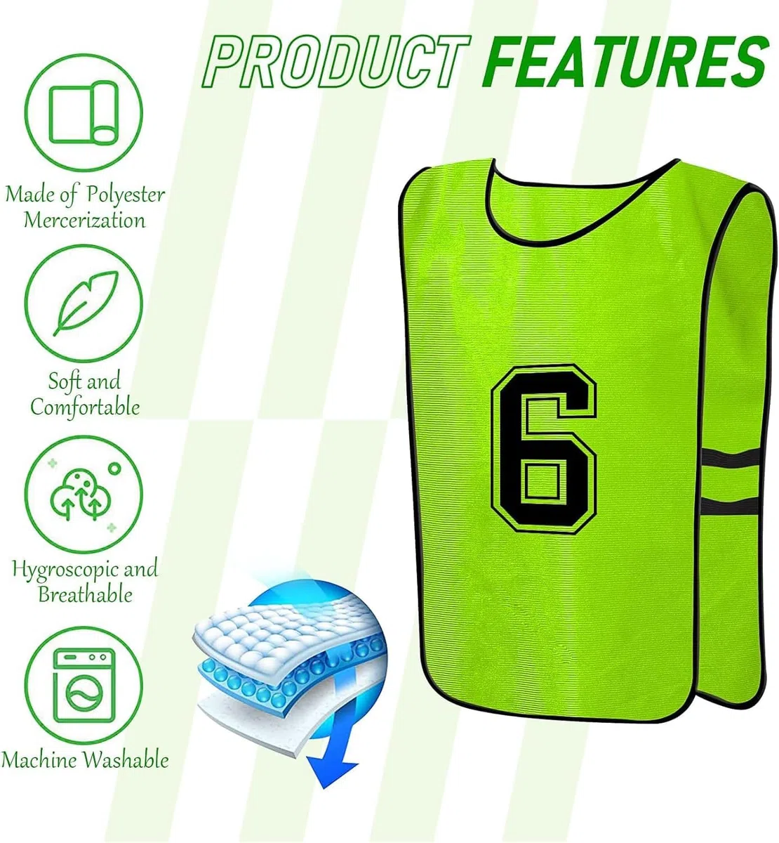 24 pezzi Scrimmage Gilet da allenamento – Calcio, Basket, Calcio, Pettini/Pinnies, reversibile numerati squadra di calcio pennies (verde e arancione), Verde, Arancione, 47 x 70 cm