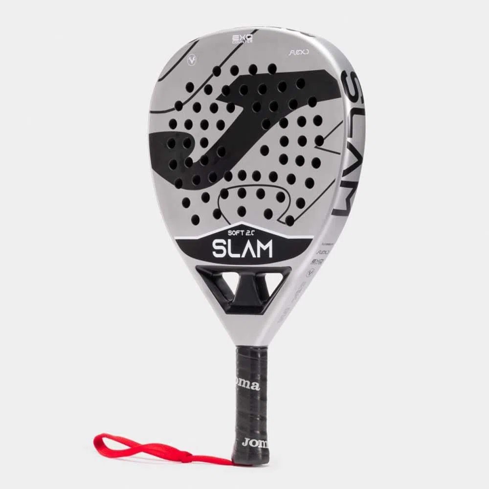 Joma Racchetta da paddle professionale Slam Soft con tecnologia Rotarion e Vibra - out, 350 g - Grigio Nero - Include custodia