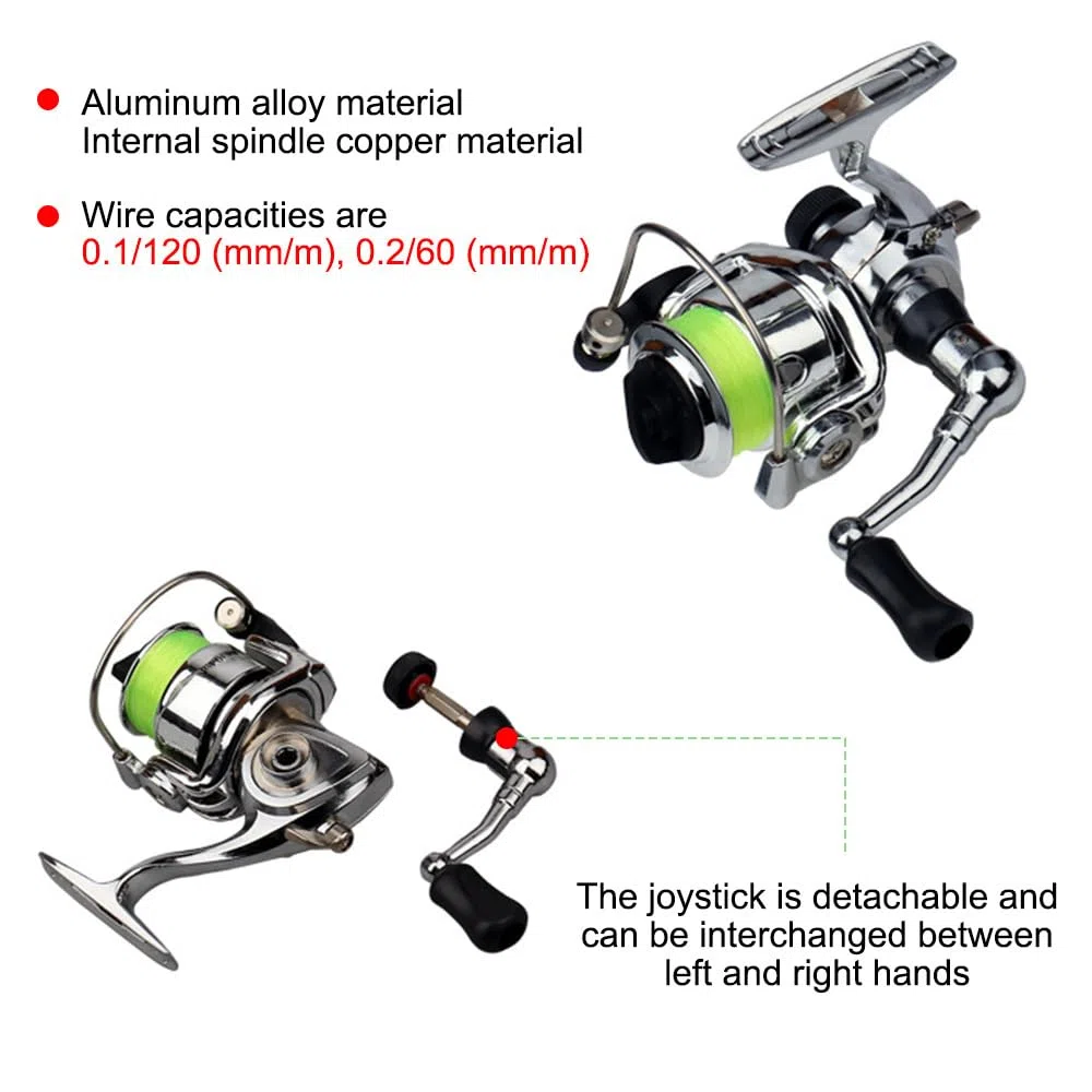 Canna Telescopica da Pesca, Canne da Pesce Telescopic Leggera a Forma con Mulinello e Lenza, Fishing Rod Pole Regolabile per la Pesci in Acqua Salata e Dolce