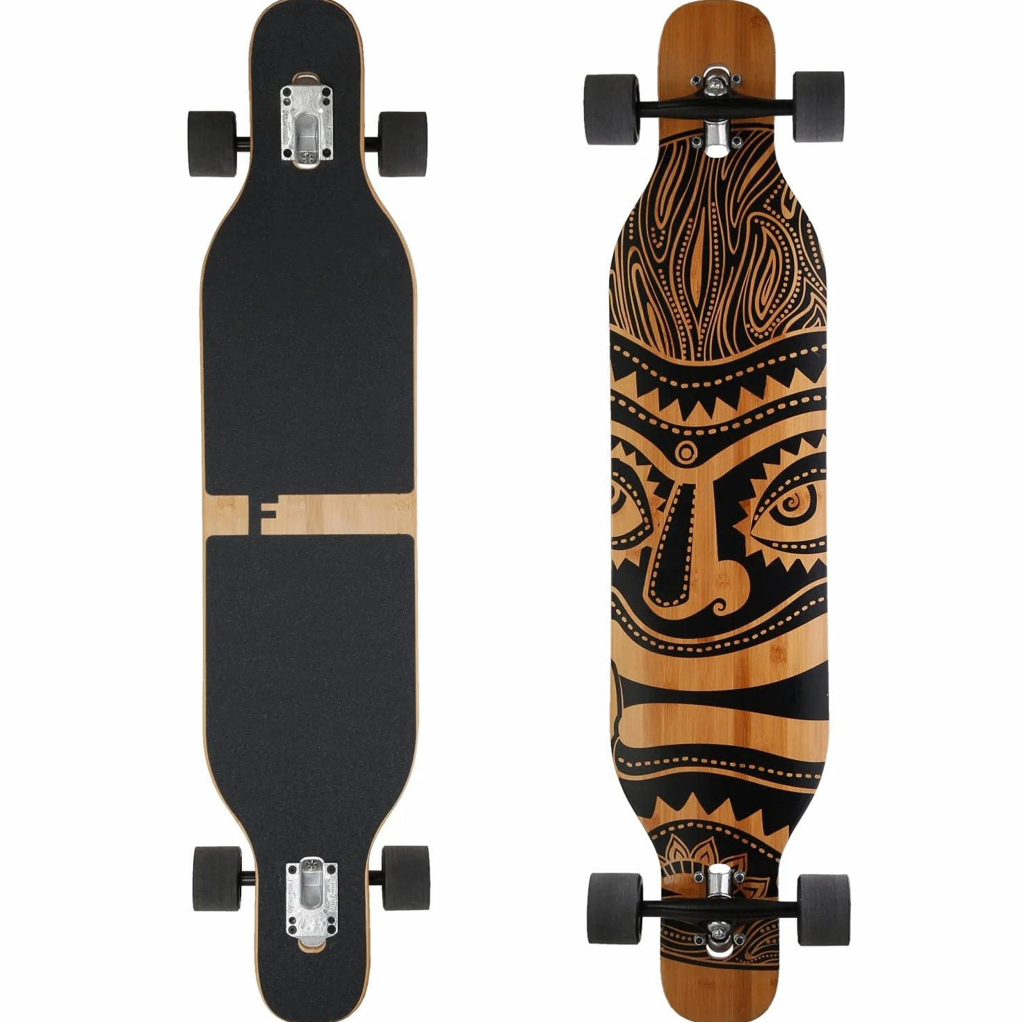 FunTomia Longboard con 3 livelli flessibili, Drop Through Cruiser Completo con cuscinetti a sfera Mach1 Speed, strumento a T