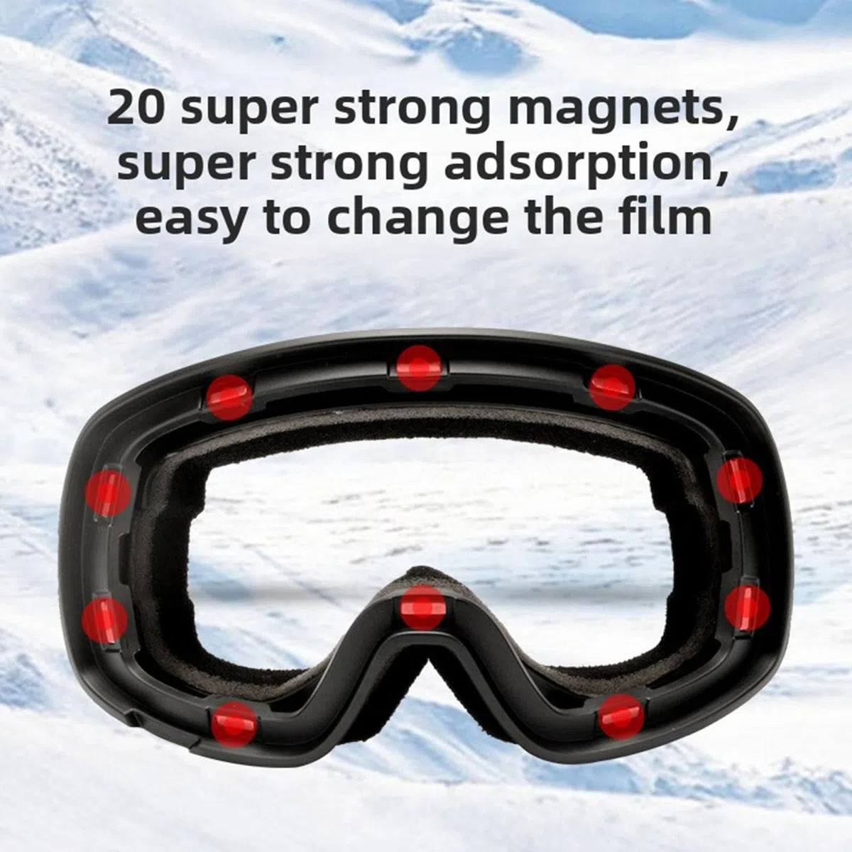Occhiali da Sci, Antiappannamento Antigraffio Sopra gli Occhiali | Maschere da , Lenti Rivestite in PC, Flusso D'aria Ventilato, Snowboard, Motoslitta, Cinturino in Silicone, Compatibile con