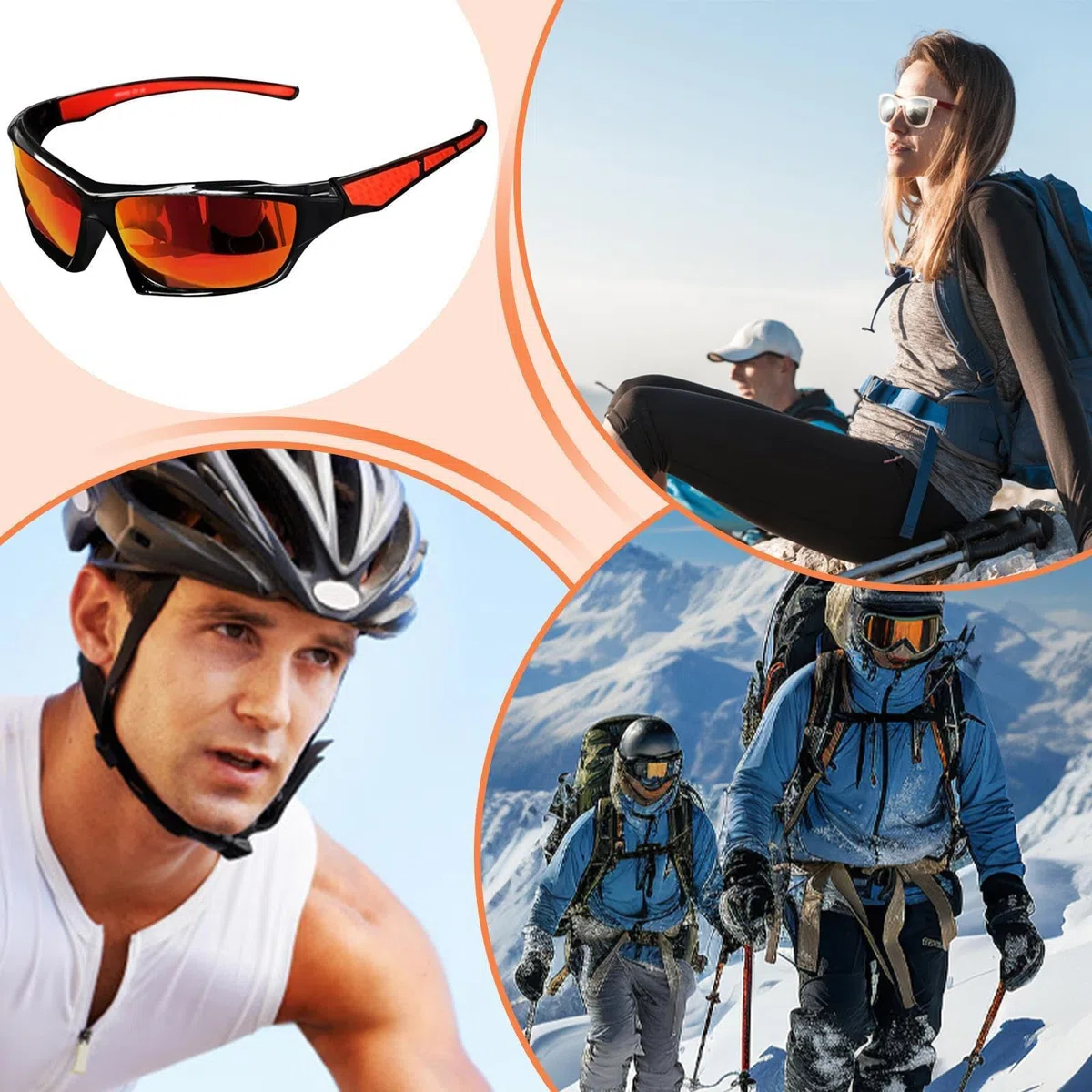 Occhiali da sole polarizzati da uomo, comodi e alla moda, protezione UV per attività all'aperto come guida, pesca, corsa, ciclismo
