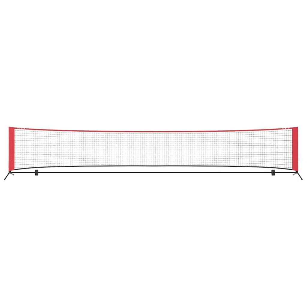 Rete da tennis nera e rossa in poliestere, 90,5 x portatile, pieghevole, per esterni, interni, giardino, campo sportivo, club, allenamento, con borsa per il trasporto e design robusto