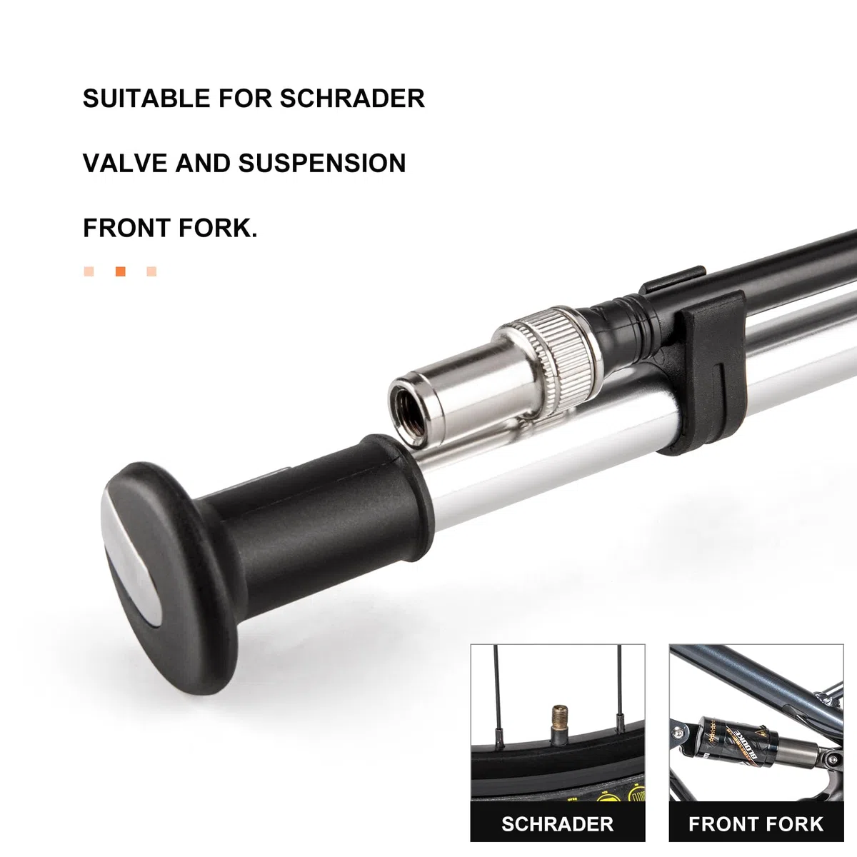 CXWXC Pompa per bicicletta con manometro, compatta per mountain bike e e-bike, in alluminio, 300 PSI