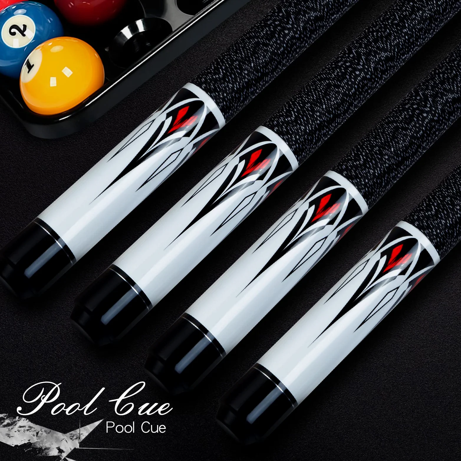 1/2 Pool Cue Stick - 58 inch Maple Billiard Pool Stick, Maple Pool Cue Stick Kit, 2-Piece Billiard Pool Cue Stick Set(with Cue Bag & Glove)