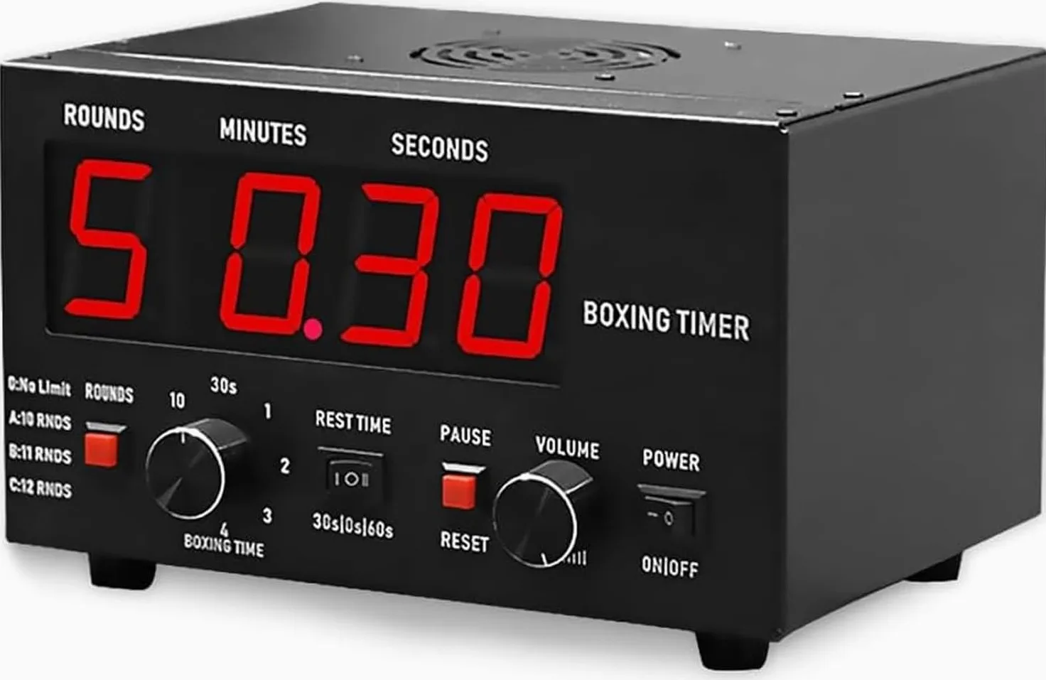 Timer da boxe, timer professionale a intervalli da palestra, design portatile, suono regolabile, cronometro, durata e cicli di allenamento personalizzabili per atleti e appassionati di fitness