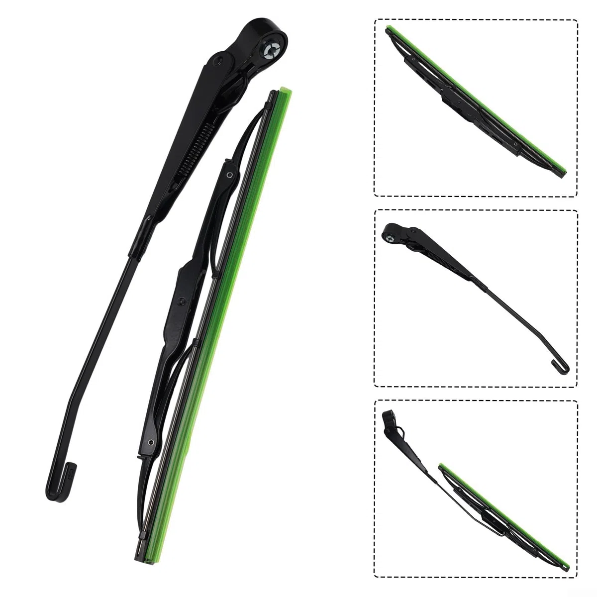Motore tergicristallo in acciaio , universale, 12 V, con braccio, ideale per barche da pesca e camper (motore + tergicristallo)