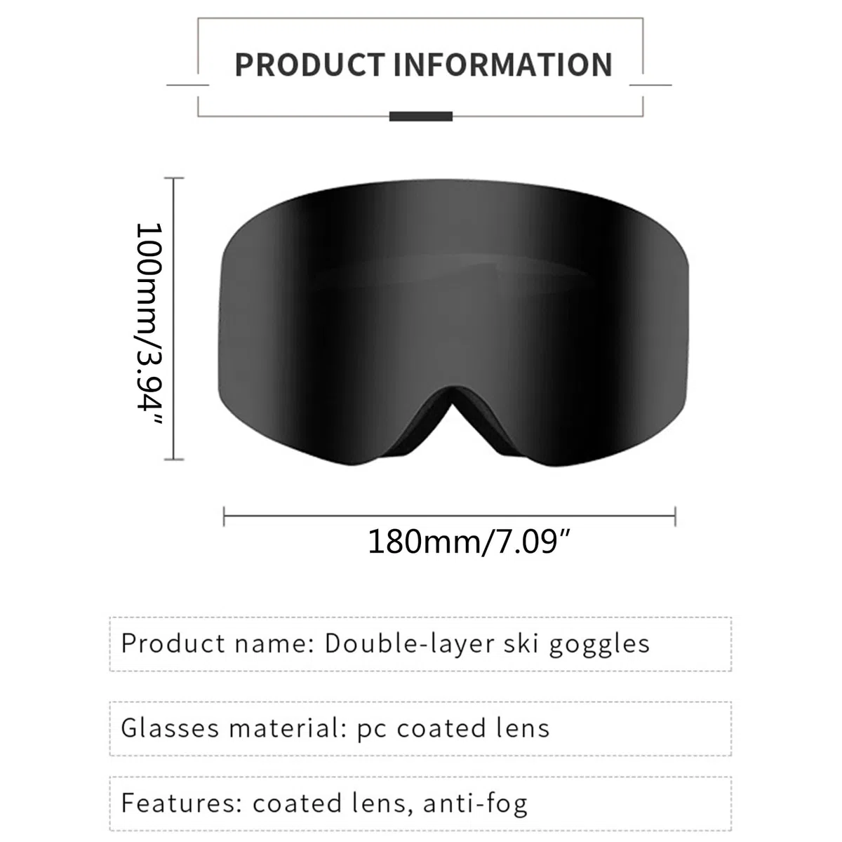 Anti-fog Snowboard Occhiali Doppio Strato Occhiali Da Sci Protezioni UV Sci Neve per Uomini Donne Doppio Strato Anti-fog Neve Snowboard Regalo