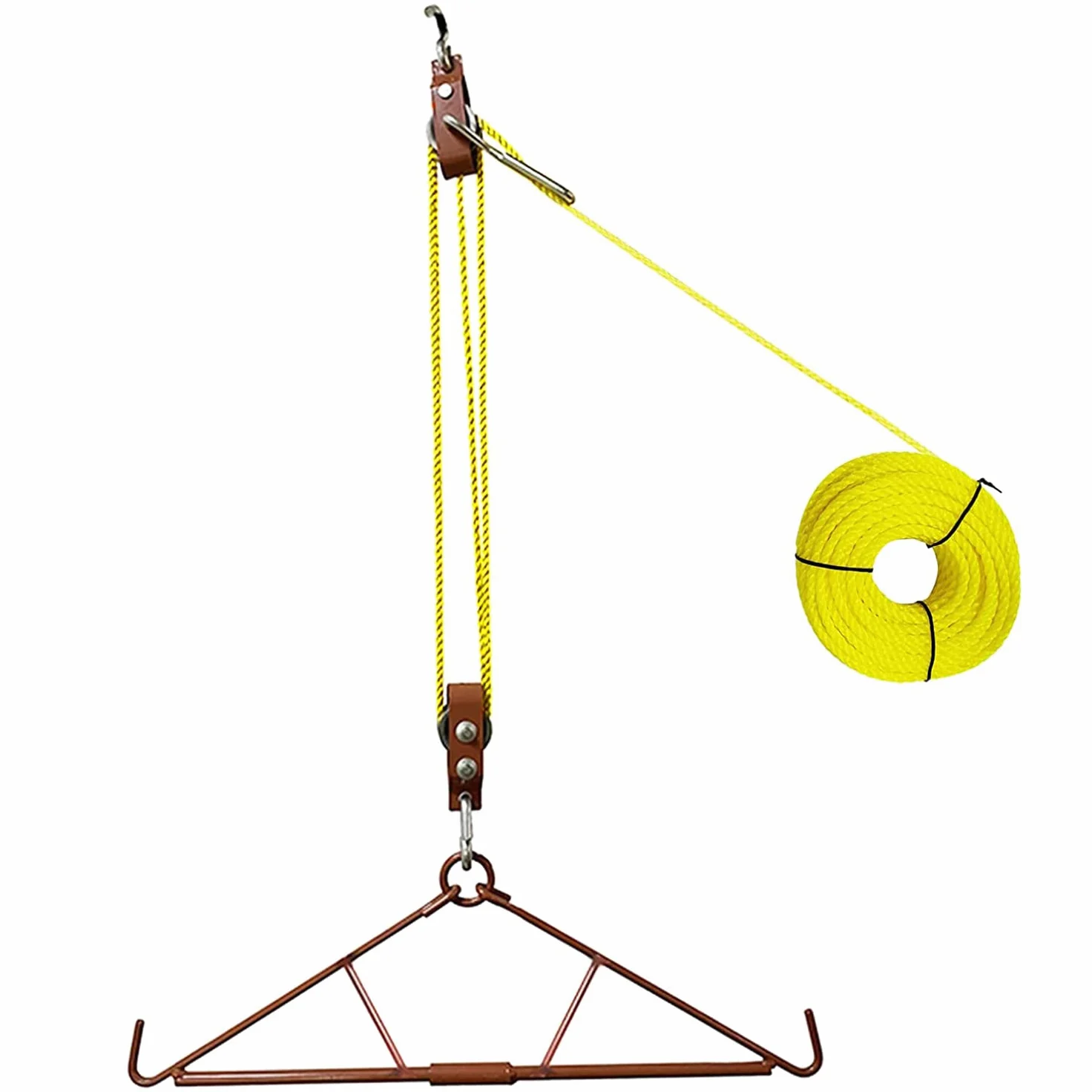 ATFLBOX sistema di sollevamento a forca selvaggia con due carrucole, forca a torsione e forca selvaggia da montagna con carrucola e freno - capacità di carico: 300 kg, lunghezza della fune: 12 m
