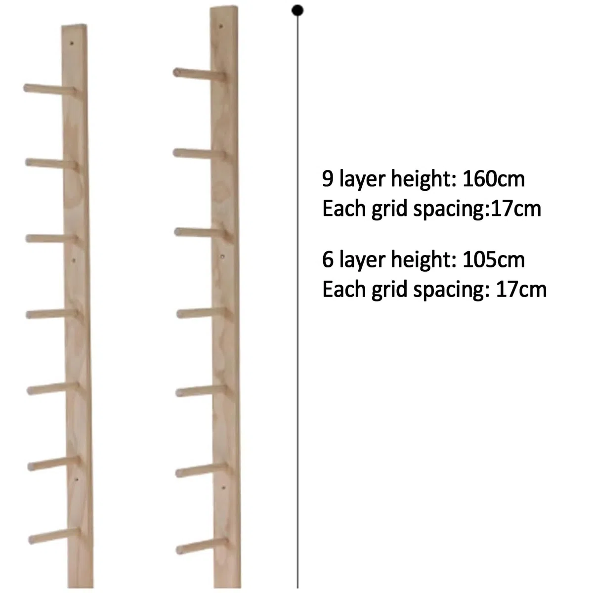 Supporto porta-rulli in legno per foam roller, supporto porta-rulli a 6/9 ripiani da parete, supporto per tappetino da pilates di grande capacità per palestra, per studio yoga, palestra