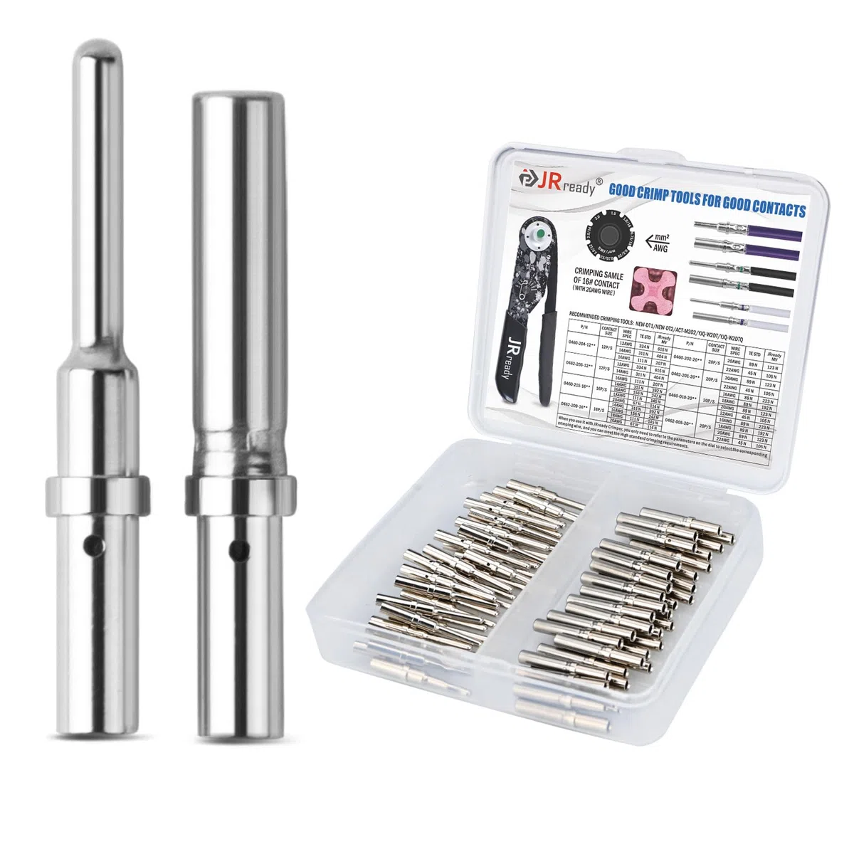 JRready ST6364-050 Kit di Contatti Deutsch Dimensione 16 Pin Solido Deutsch Maschio Femmina Calibro del Filo 16-20AWG Pin Terminale Deutsch 0460-202-16141/ Zoccolo 0462-201-16141