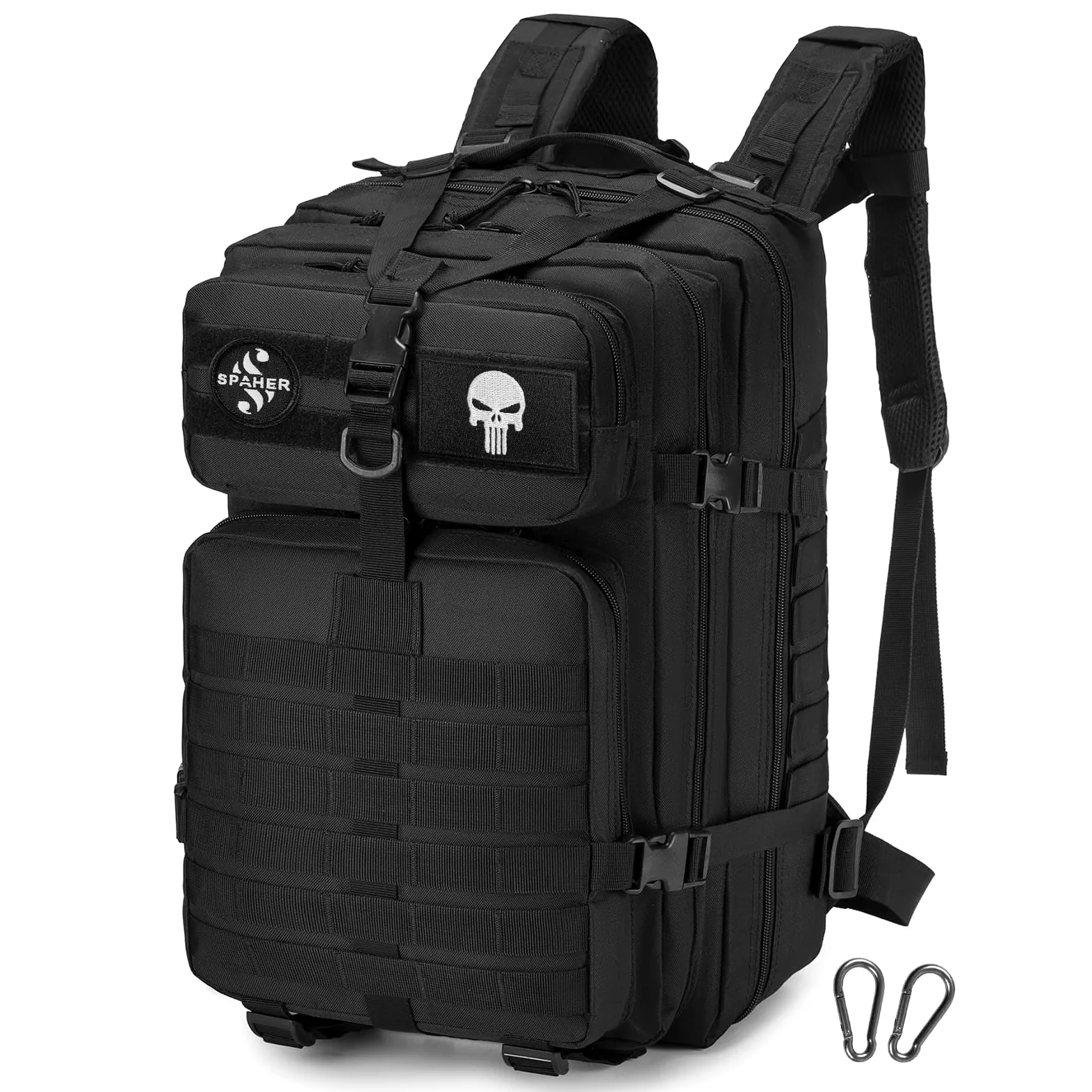 SPAHER 50L Zaino Militare Tattico Molle Assalto Viaggio per Donna Uomo Zaino da Trekking 800D Oxford per Escursionismo Alpinismo Sport Campeggio Survival
