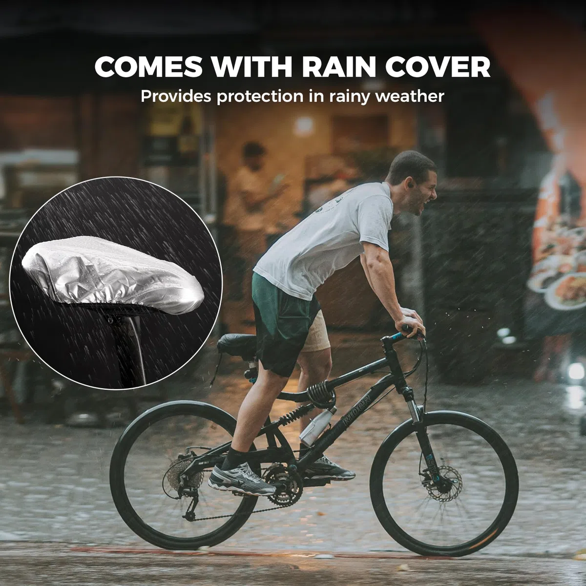 ROCKBROS Copri Sella Bici, Coprisella Gonfiabile, Sellino Bici in Gel Morbido, con Copertura Impermeabile, Unisex per MTB, Bici da Strada e Gravel