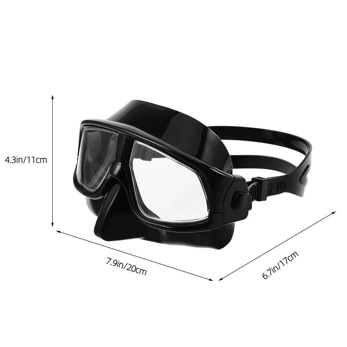 Maschera Subacquea con Coprinaso, Silicone Nero, Adulti | Sistema Cinghia Regolabile, Volume Ridotto per Immersione e Snorkeling, Set per Uso Sportivo