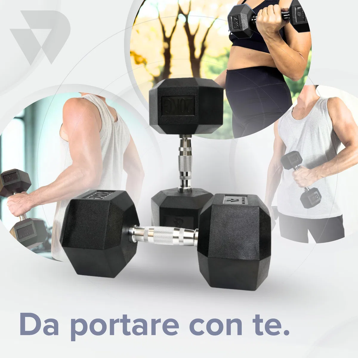 BILDER - Manubrio Palestra Singolo, Forma Esagonale e Impugnatura Antiscivolo, Pesi Palestra e per Allenamento a Casa per Miglioramento Forza e Resistenza, Manubri Resistenti e Salvaspazio