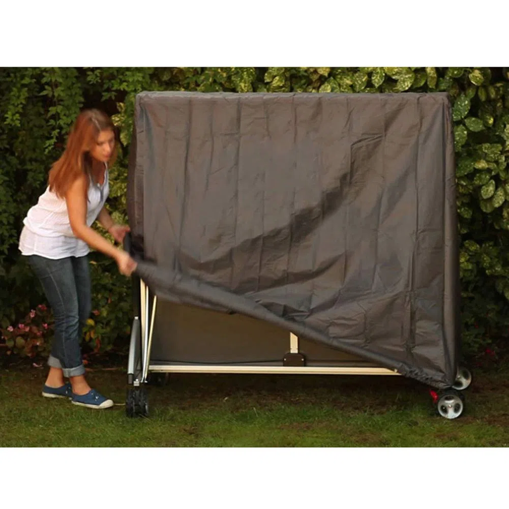 ZZX Copertura Protettiva per Tavolo da Ping Pong, Impermeabile A Prova di Polvere Pieghevole Copritavola da Ping Pang con Cerniera, 63"*33.5"*62",Nero