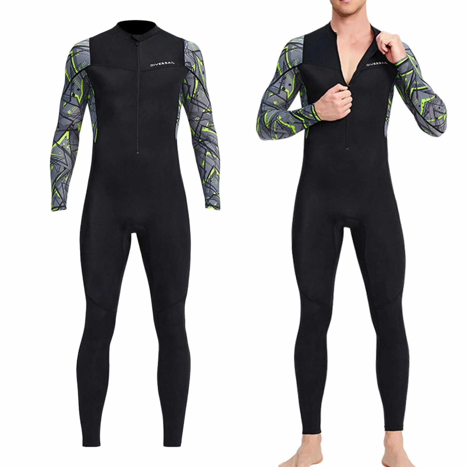 predolo Muta in Neoprene Da Uomo, Muta Da Sub Completa con Cerniera Frontale per Immersioni, Snorkeling, Surf, Nuoto