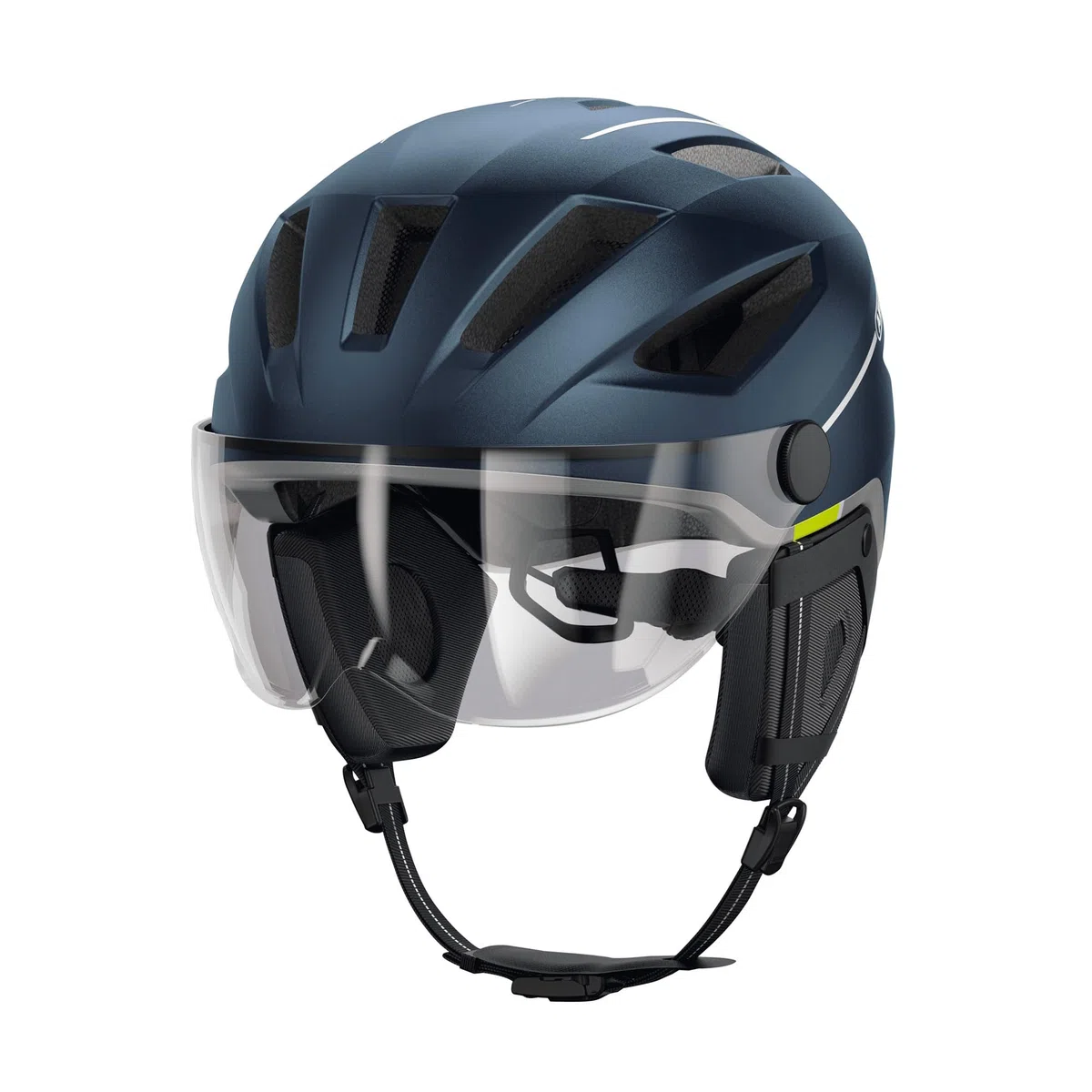ABUS Casco da città Pedelec 2.0 ACE - Casco da bicicletta con luce posteriore, visiera, cappuccio antipioggia, protezioni per le orecchie - per uomo e donna