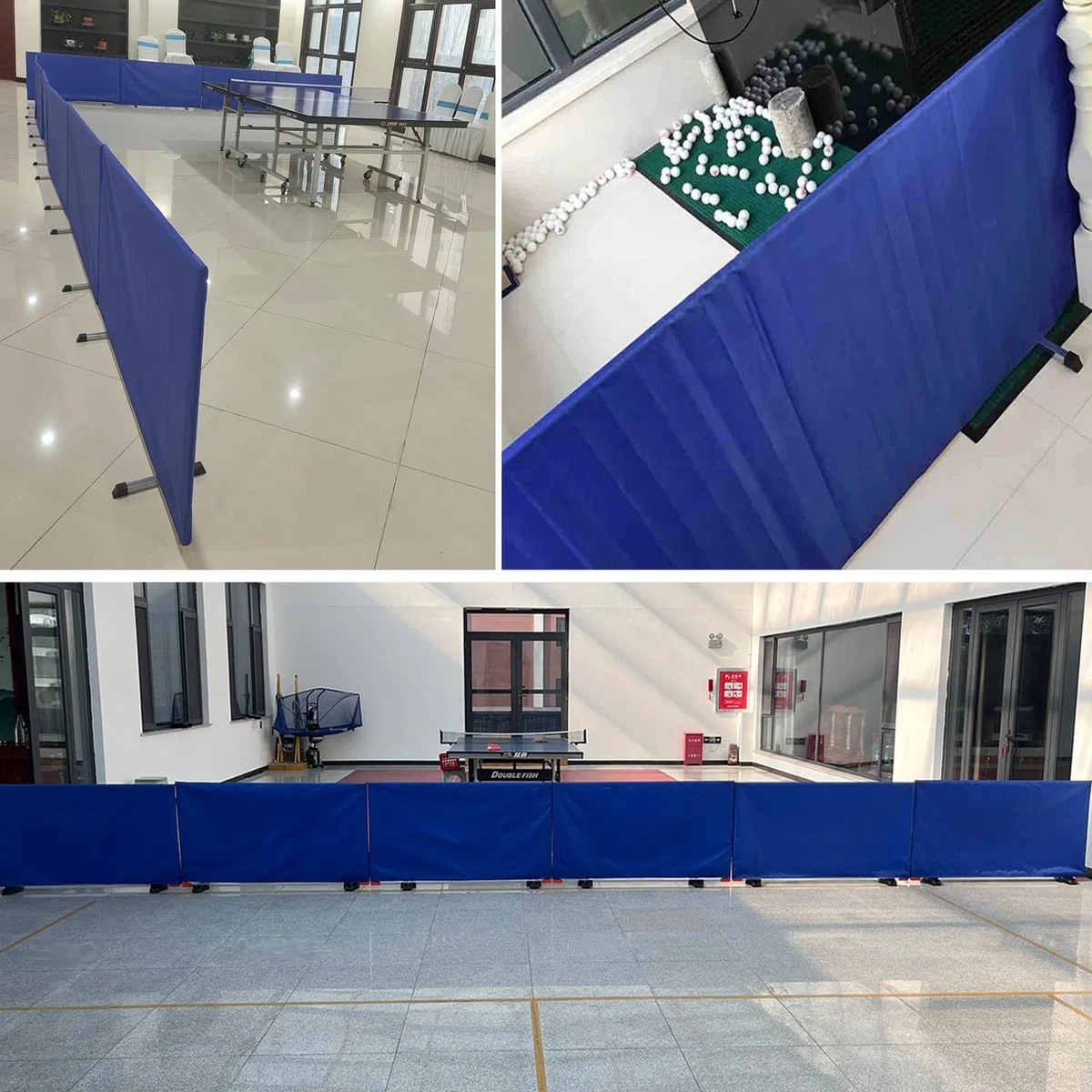 Divisorio per campo da ping pong, in tessuto Oxford 420D, barriera per pratica da ping pong, per parco giochi/studio, con telaio in tubo in acciaio inossidabile (9 pezzi)