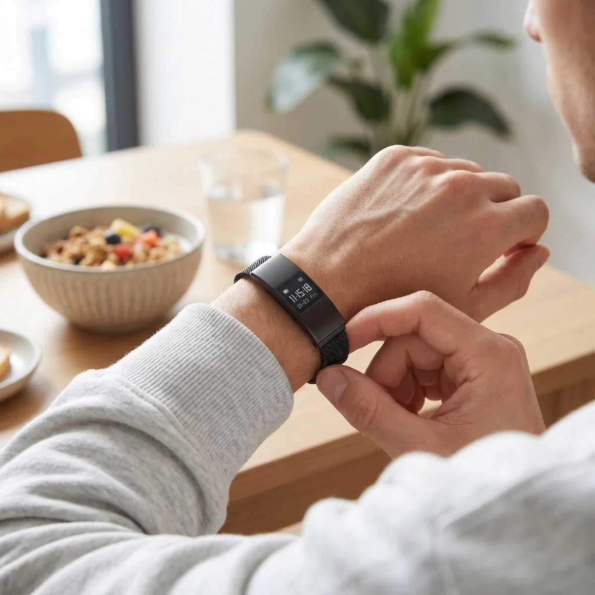 Tangxi Bracciale Intelligente con Cinturino Impermeabile IPX8 e Acciaio | Bluetooth 5.3, Monitoraggio delle Fasi del Sonno, Controllo Remoto della Fotocamera, Batteria da 5-7 Giorni, Ricarica