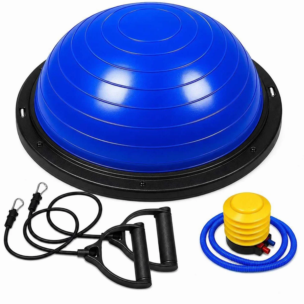 OcioDual Balance Ball Trainer, Mezza Palla Fitness per Equilibrio, Pedana Propriocettiva, Palla Equilibrio Bos Balance, Ball Antiscivolo con Gonfiatore e Fasce di Resistenza