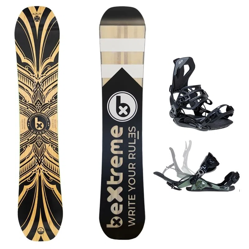 Pack Tavola Snowboard Freestyle Diamond con fissaggi SP Private Eco-Board di Bambu, Faggio e Pioppo. Misura Tabella 157 cm Wide (Larghezza). Snow per uomo e donna