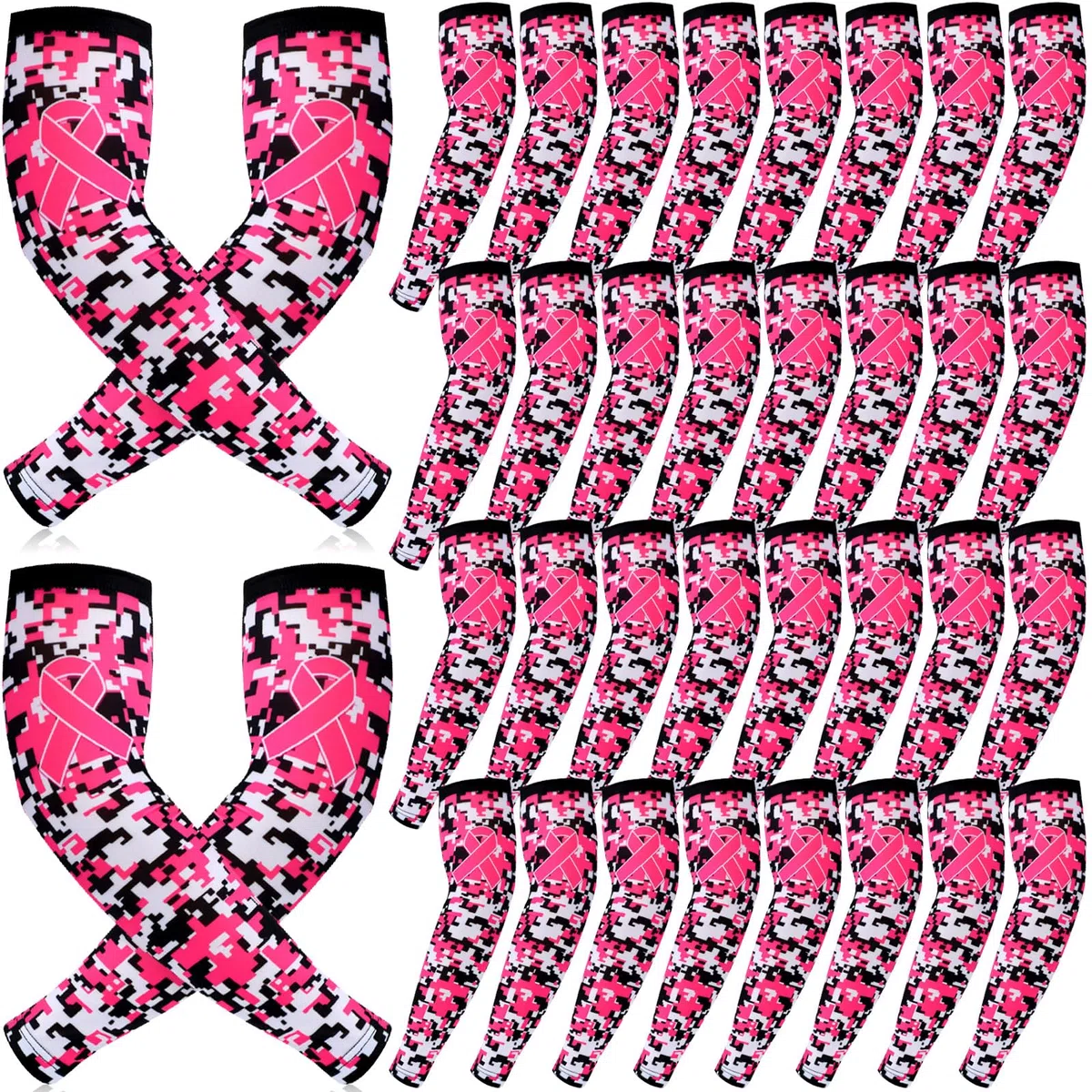 Liitrsh Scaldamuscoli per il cancro al seno, per calcio, baseball, basket, sport, rosa, 36 paia