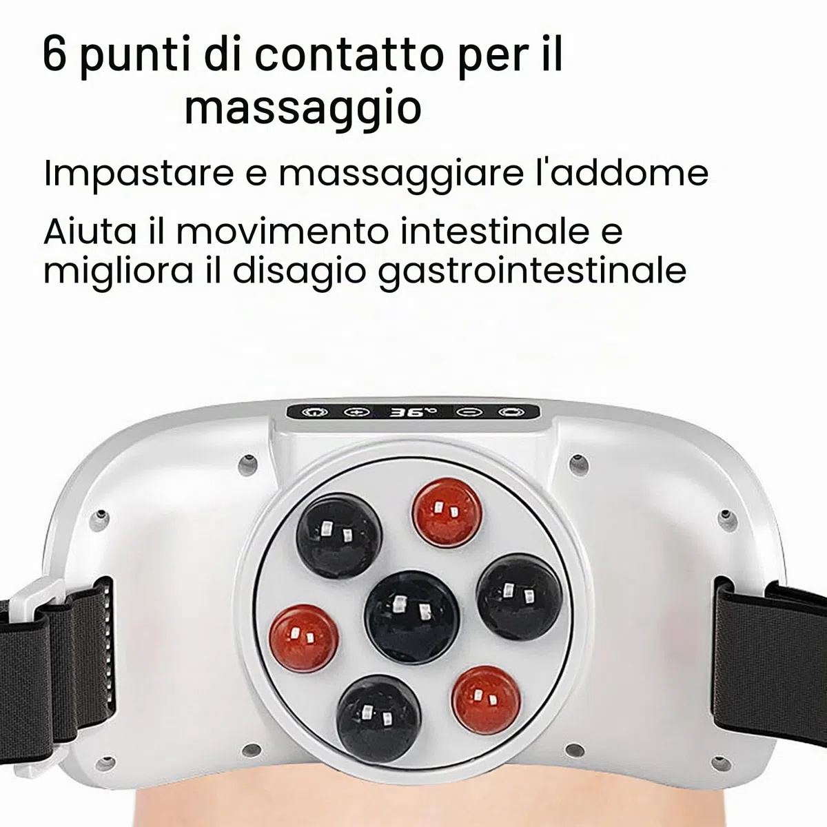 Massaggiatore addominale elettrico per appiattire la pancia, strumento per impastare la pancia con 3 modalità di massaggio, potenza visualizzata, sollievo dal dolore per schiena, collo e gambe