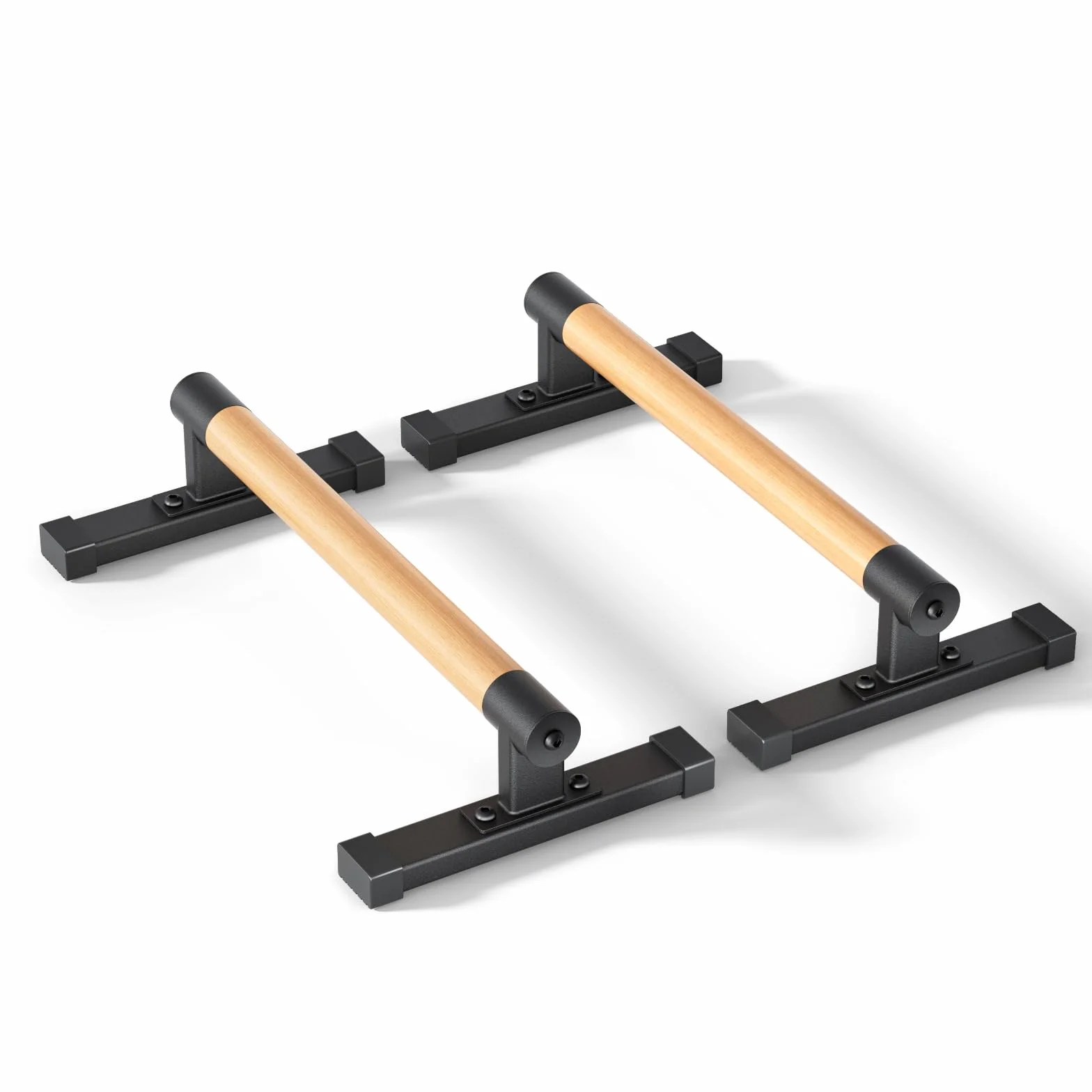 Parallettes con Maniglie Ibride in Legno, Parallettes Bars per Principianti ed Esperti, Barre Fitness Robuste per Flessioni, Dip e Stabilità del Core, Attrezzatura Portatile per Palestra/Casa