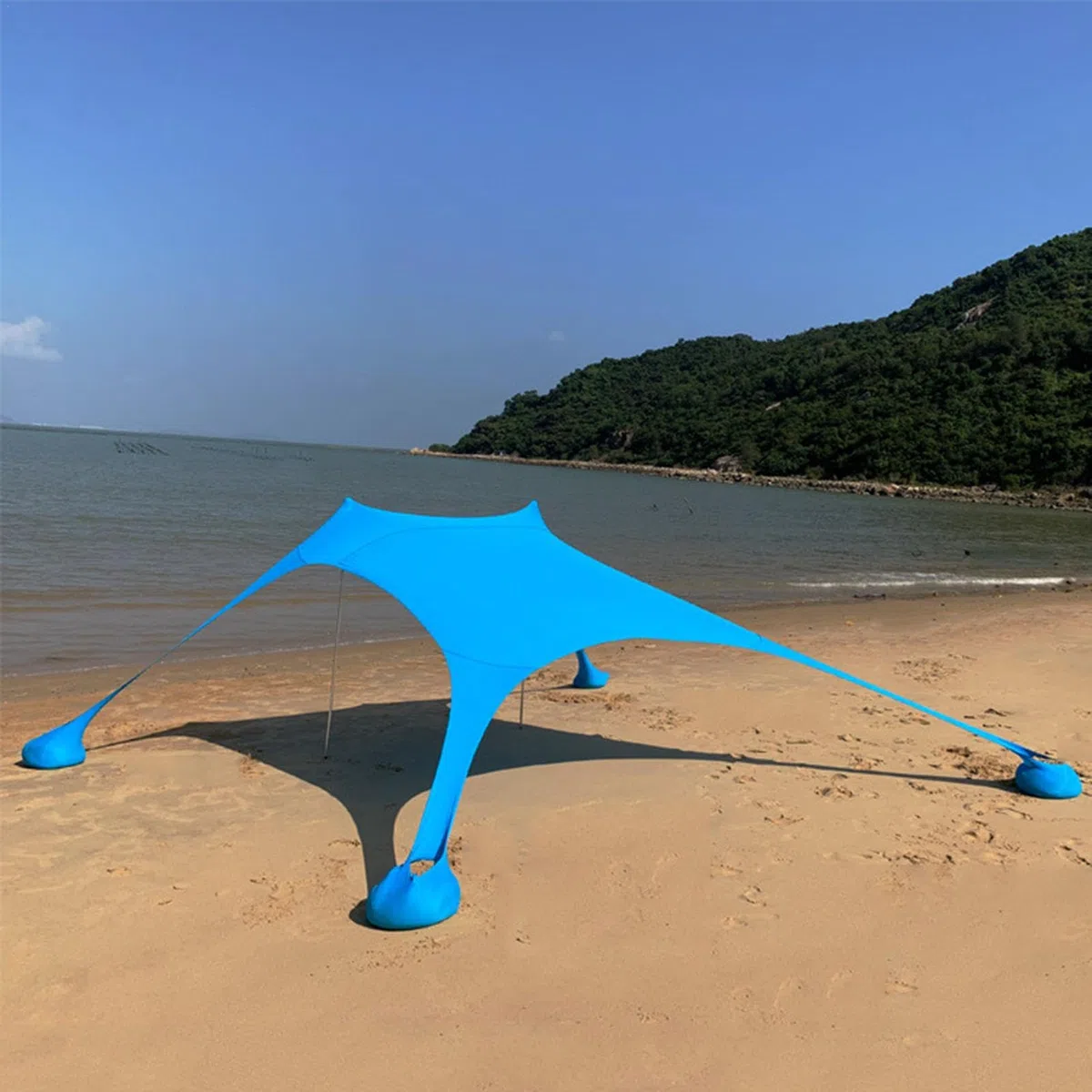 Da Spiaggia Portatile, Da Spiaggia, Da Sole Protezione Solare Da Spiaggia, Da Sole Portatile UPF 50+ Con 4 Barre Di Stabilità, Per Spiaggia, Campeggio