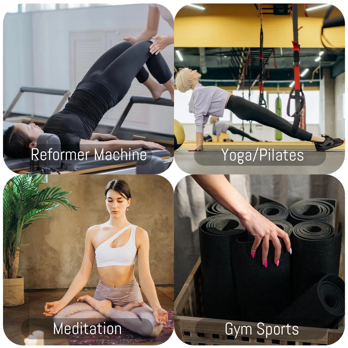 FANSU Pilates Reformer Mat Antiscivolo per Máquina de Pilates, Tappetino da Pilates Pieghevole Tappetino da Ginnastica Morbido per Yoga, Pilates, Allenamento