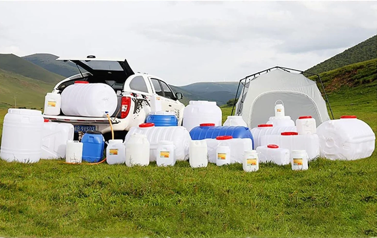 Contenitori d'acqua Contenitore L'acqua Stoccaggio Dell'acqua Blu Con Rubinetto,Serbatoio Dell'acqua Portatile Domestico Addensato for Attività All'aperto Di Campeggio, Escursionismo, Arrampica
